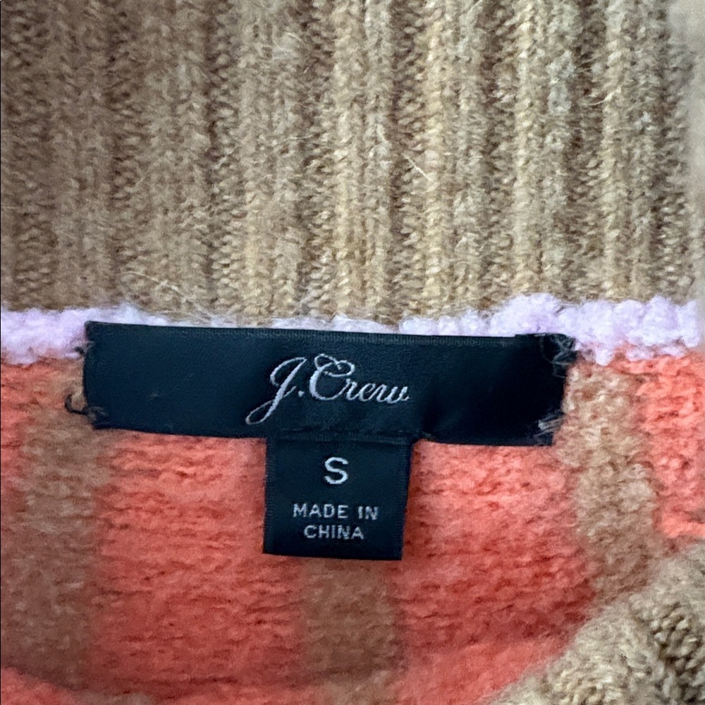 J. Crew Women’s Turtleneck Sweater Size Small Wool Blend Neapolitan Ice Cream - Picture 5 of 6